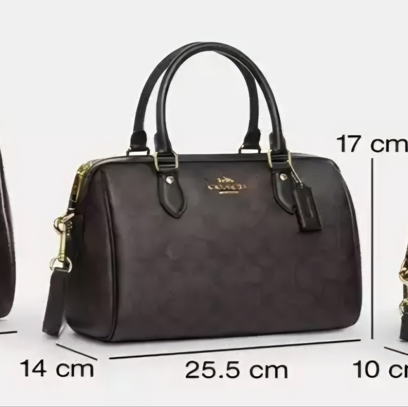 Coach Rowan Pebbled Leather Satchel In Black NWOT - Picture 11 of 11